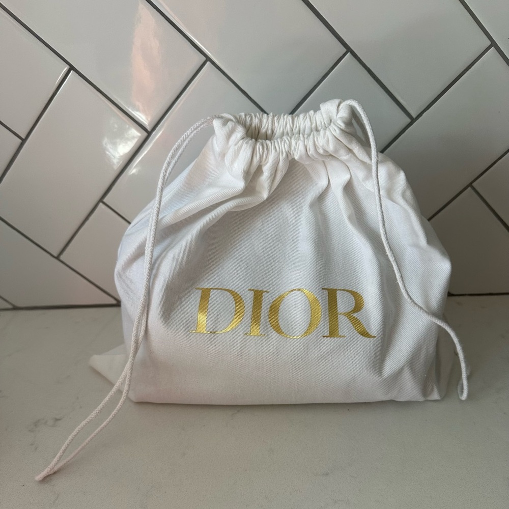 Dior Black Leather Crossbody Pouch with Gold Logo - Picture 3 of 7